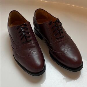 Classic Burgundy Leather Men's Oxfords, worn three times